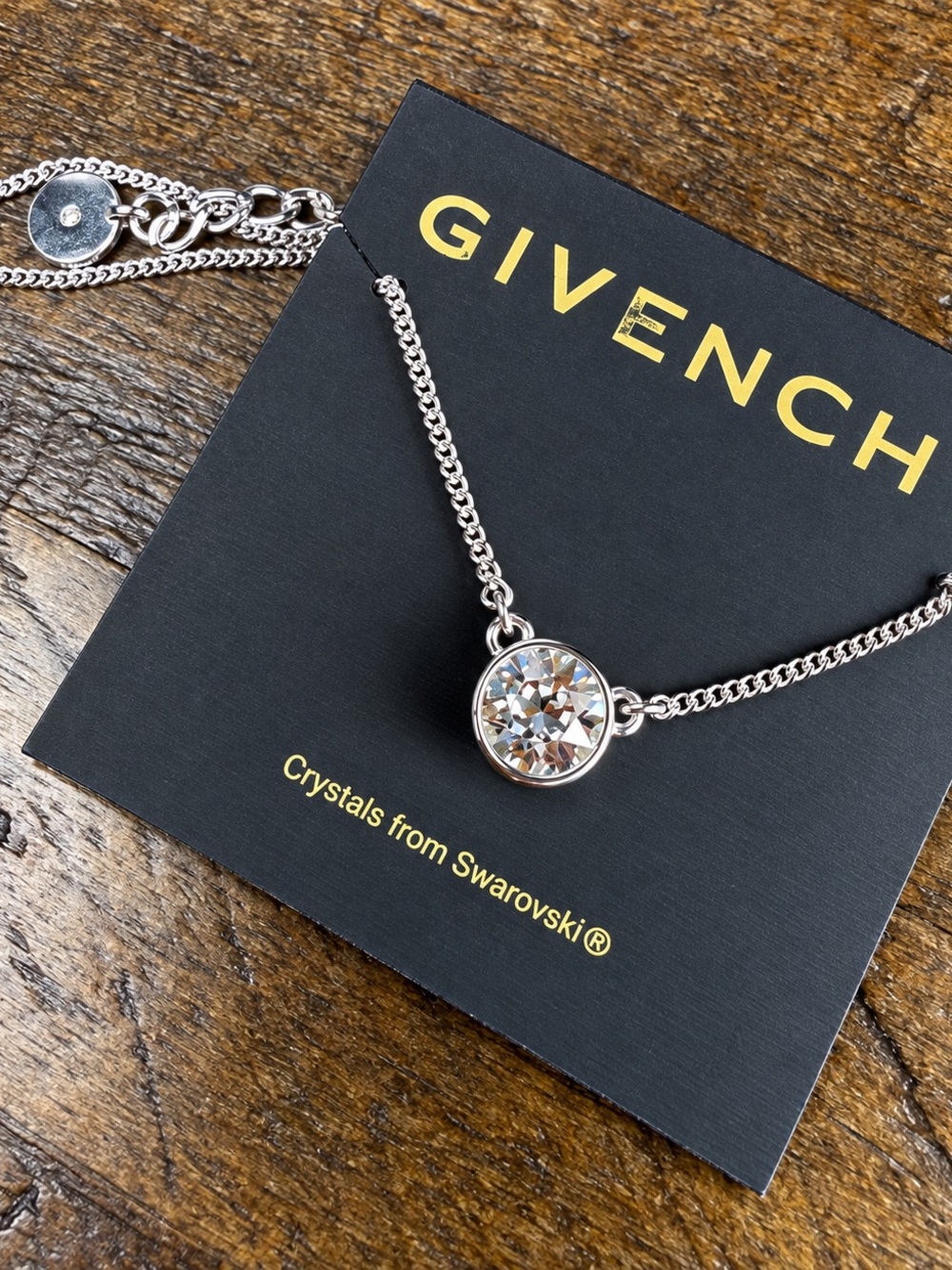 GIVENCHY Silver Tone Crystal Stone Pendant Necklace Swarovski 60136909 NEW Macy'